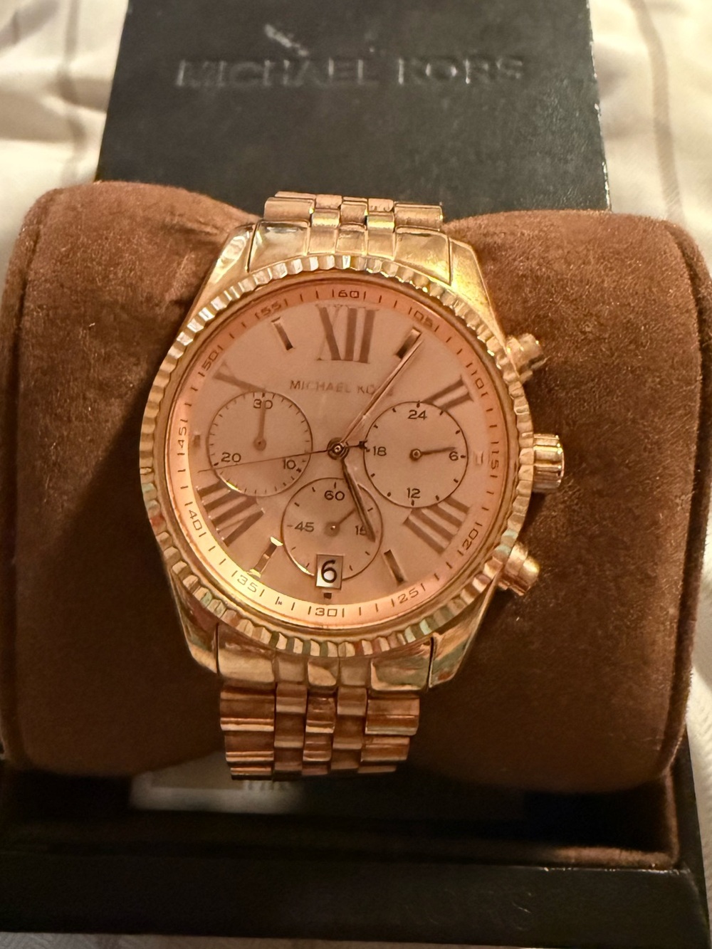 Michael Kors Rose Gold-Tone Chronograph Bracelet Watch